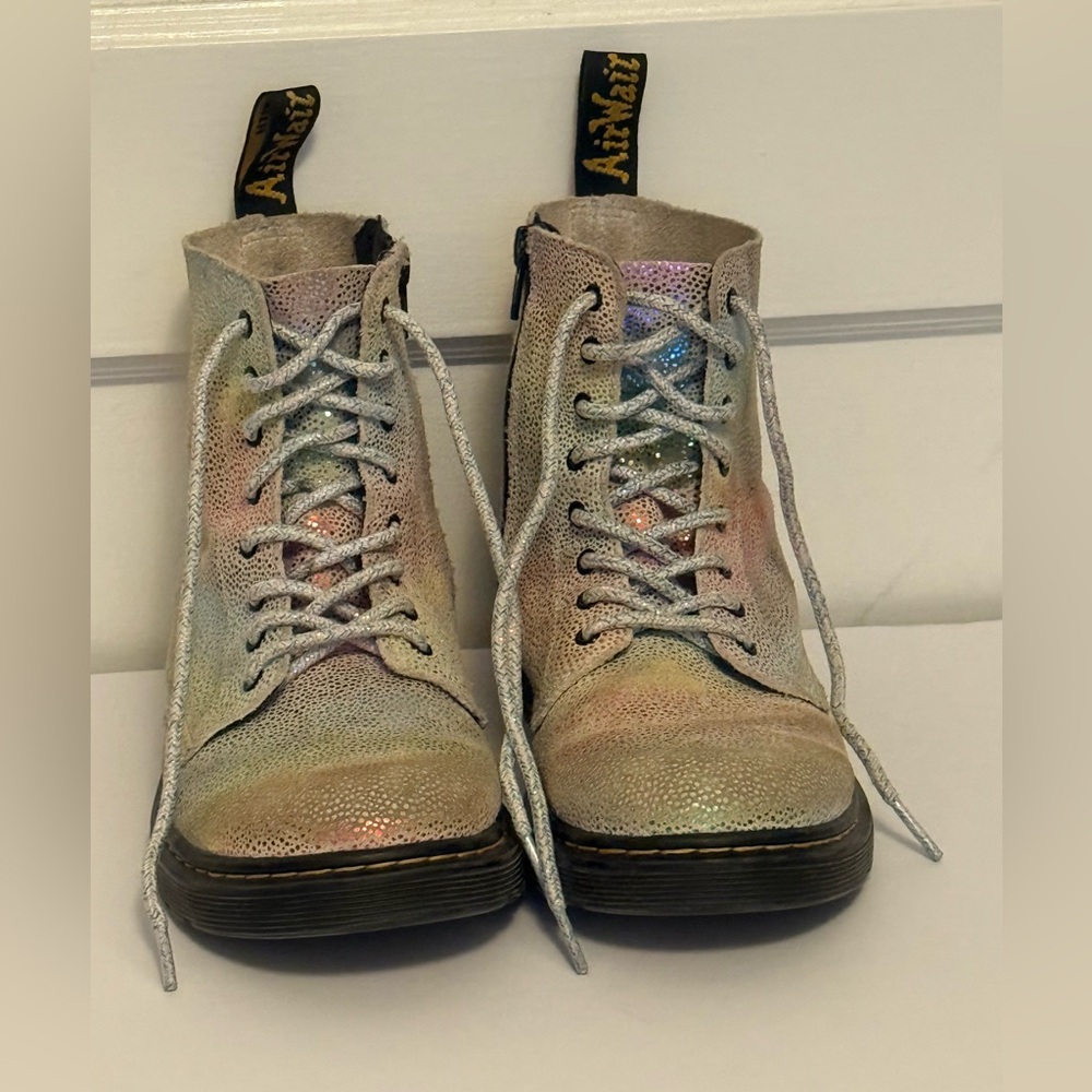 Dr Martens 1460 Pascal Youth Rainbow Iridescent Boots girls size 4